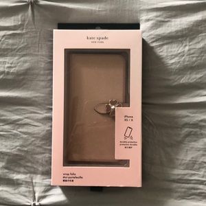 NIB Kate spade iPhone XS/X wrap folio case